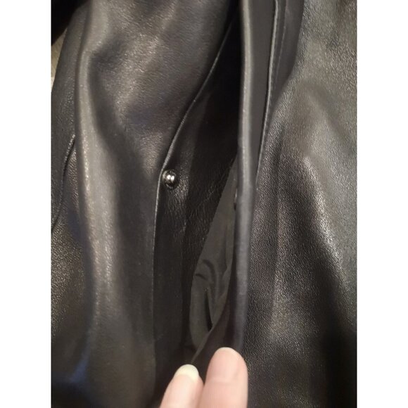 Vintage Y2K Calvin Klein Buttery Black Soft Leather Bomber Jacket Coat 90s XL - Picture 5 of 16